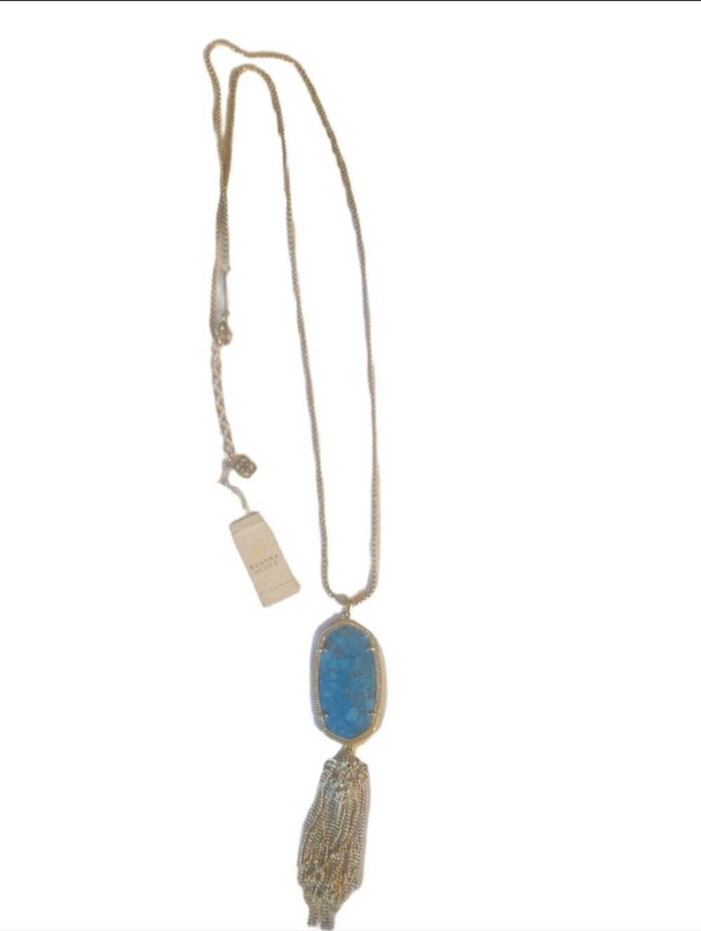 Kendra Scott Rayne Pendant Torquoise Magnesite Drop Neklace  Nwt